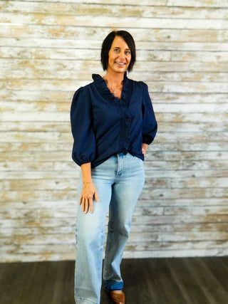 Delicate Charm Ruffle Top Reg/Curvy - Trudy's Trendy Boutique