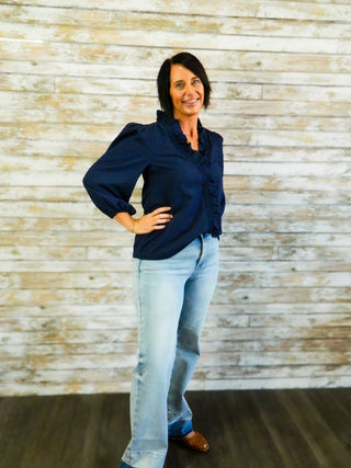 Delicate Charm Ruffle Top Reg/Curvy - Trudy's Trendy Boutique