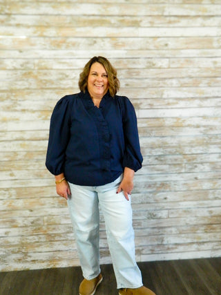 Delicate Charm Ruffle Top Reg/Curvy - Trudy's Trendy Boutique