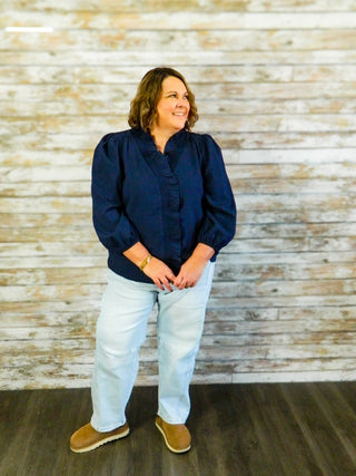 Delicate Charm Ruffle Top Reg/Curvy - Trudy's Trendy Boutique