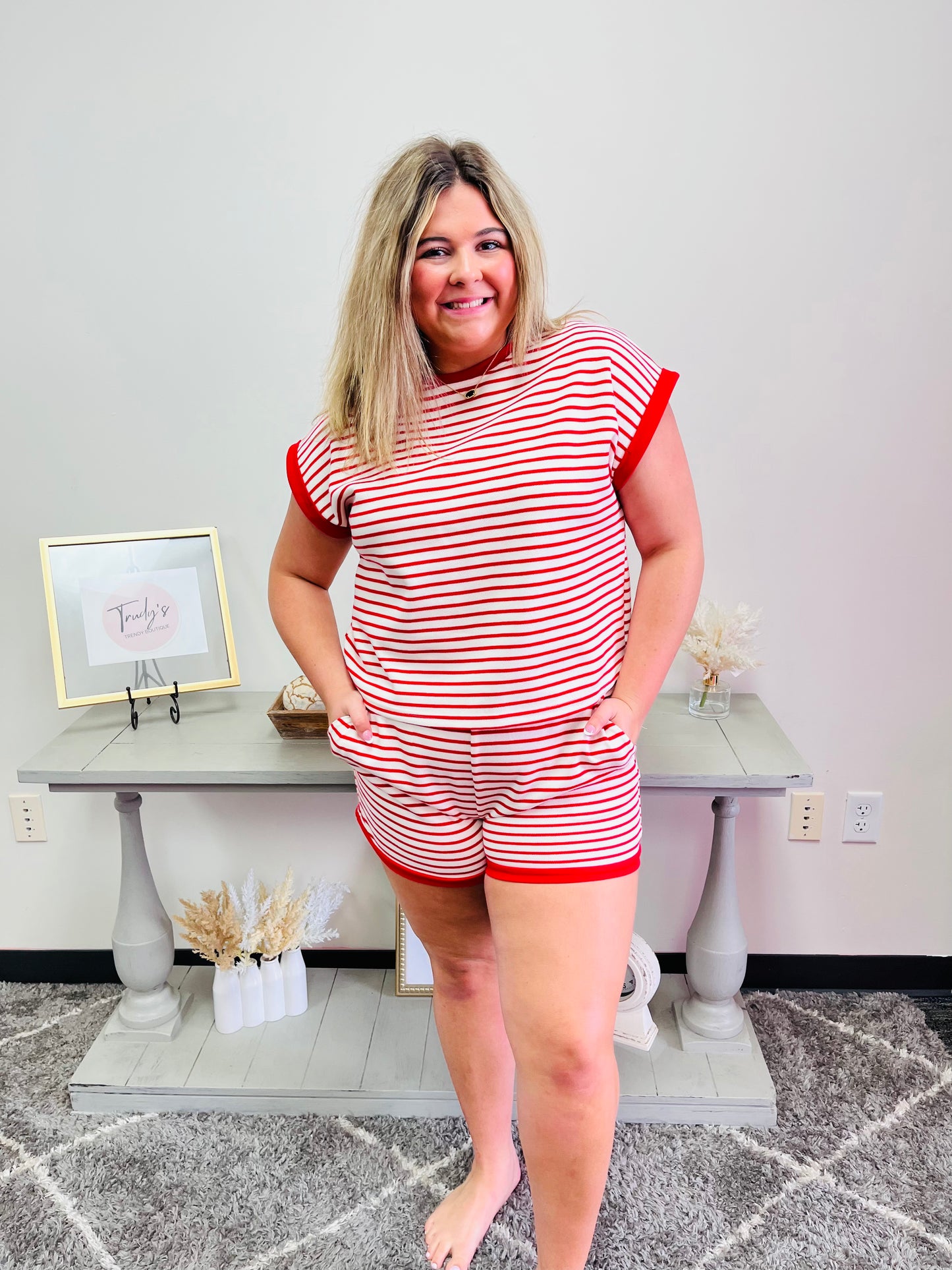 Striped Short Set