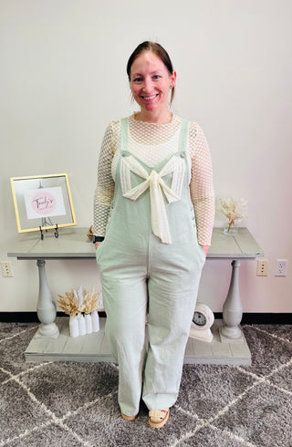 Dot Lace Mesh Top/Cream