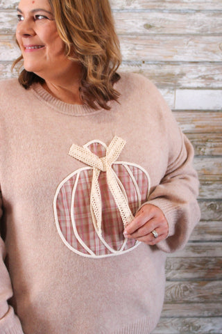 Harvest Charm Pumpkin Sweater - Trudy's Trendy Boutique