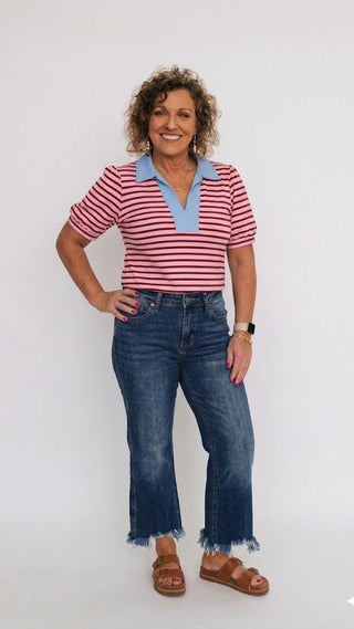 Mica HR Crop Flare Dark Moscato - Trudy's Trendy Boutique