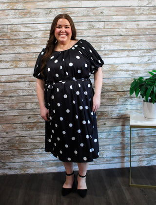 Polka Dot Fun Dress/Curvy - Trudy's Trendy Boutique