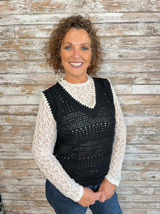 Stitched Charm Sweater Vest - Trudy's Trendy Boutique