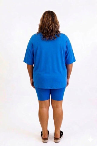 Round Neck Bike Short Set/Curvy - Trudy's Trendy Boutique