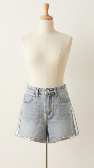 Judy Blue HW Slim Shorts Foil Seam - Trudy's Trendy Boutique