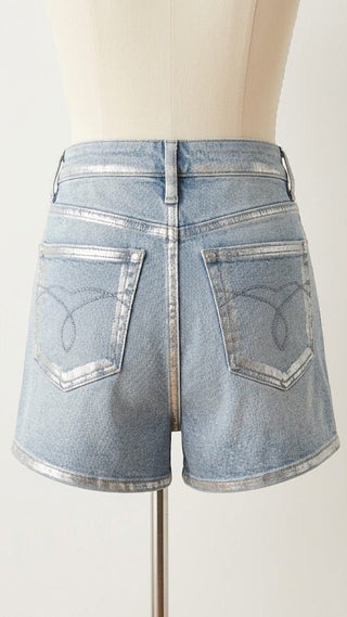 Judy Blue HW Slim Shorts Foil Seam - Trudy's Trendy Boutique