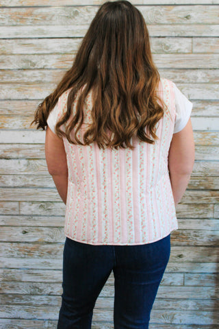 Quilted Floral Bow Vest - Trudy's Trendy Boutique