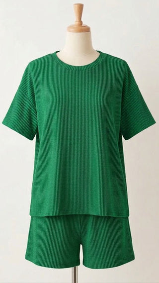 Everyday Rib Comfort Short Set - Trudy's Trendy Boutique