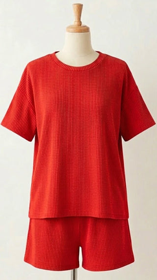 Everyday Rib Comfort Short Set - Trudy's Trendy Boutique