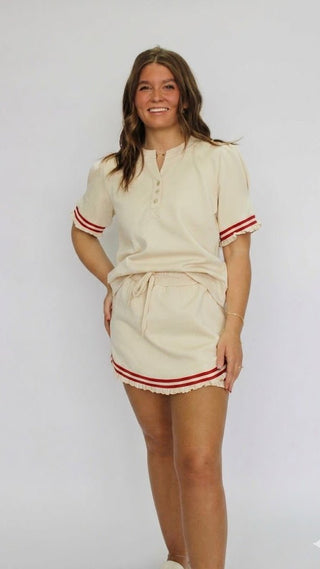 Varsity Ruffle Skort - Trudy's Trendy Boutique