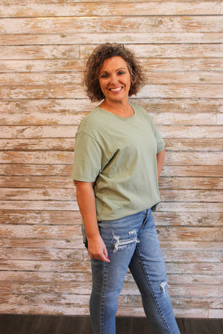 Basic Crew Shortsleeve Top - Trudy's Trendy Boutique