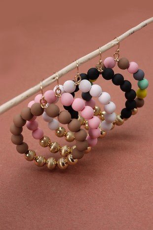 Stylish Clay Bead Hoop Earrings - Trudy's Trendy Boutique