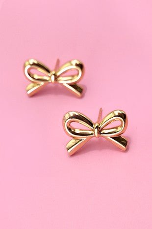 18K Stainless Steel Bow Stud Earrings