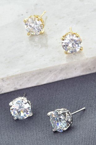 Solitaire Stud Earrings