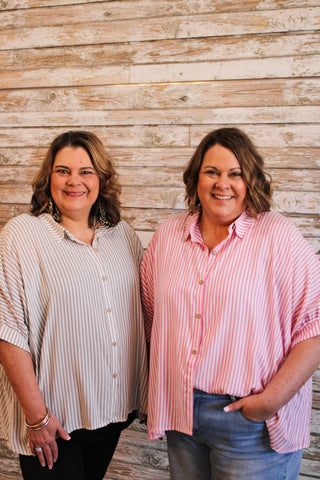Harborline Relaxed Button - Up Top/Curvy - Trudy's Trendy Boutique