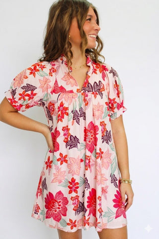 Petal Pop Puff Sleeve Dress - Trudy's Trendy Boutique