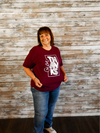 Give Thanks Tee - Trudy's Trendy Boutique
