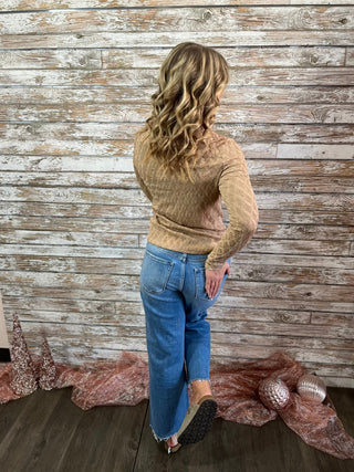 Flying Monkey HR Slim Crop Wide Jeans - Trudy's Trendy Boutique