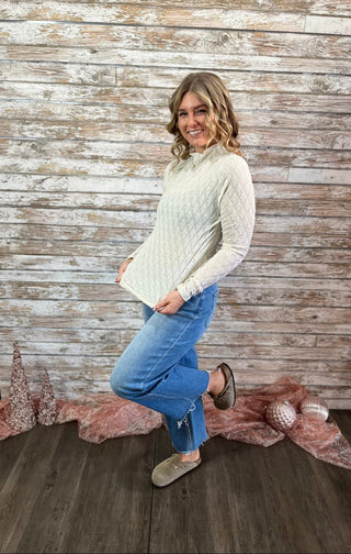 Shimmer Essence Mock Neck Top - Trudy's Trendy Boutique