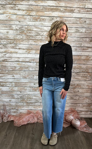 Shimmer Essence Mock Neck Top - Trudy's Trendy Boutique