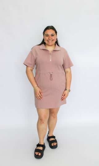 Jetsetter Scuba Drawstring Dress - Trudy's Trendy Boutique