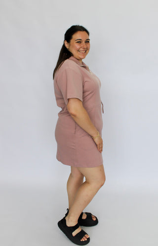 Jetsetter Scuba Drawstring Dress - Trudy's Trendy Boutique