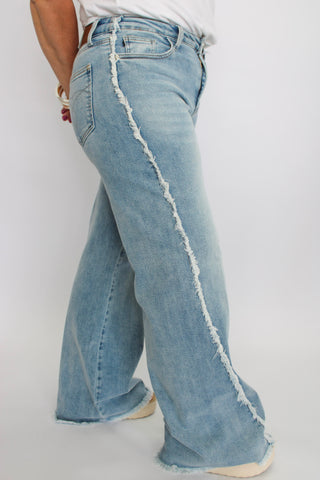 Judy Blue HW Retro Wide Twisted Jeans - Trudy's Trendy Boutique