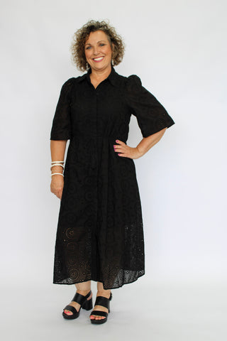 Audrey Eyelet Midi Dress - Trudy's Trendy Boutique