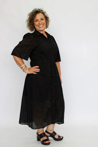 Audrey Eyelet Midi Dress - Trudy's Trendy Boutique