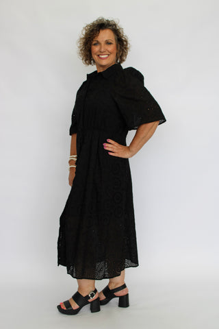 Audrey Eyelet Midi Dress - Trudy's Trendy Boutique