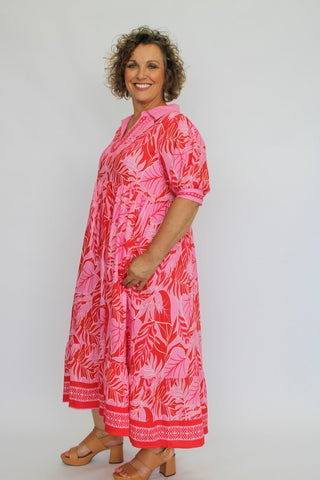The Botanica Border Dress Reg/Curvy - Trudy's Trendy Boutique