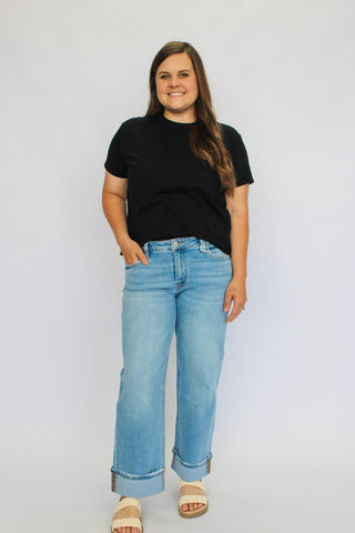 Vervet MidRise Cuffed Slim Wide Jeans Reg/Curvy - Trudy's Trendy Boutique