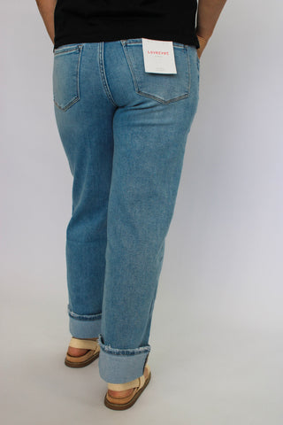 Vervet MidRise Cuffed Slim Wide Jeans Reg/Curvy - Trudy's Trendy Boutique