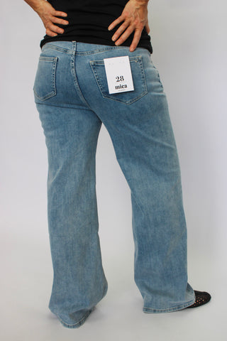 Mica HR Wide Leg Raw Edge Tie Waistband - Trudy's Trendy Boutique