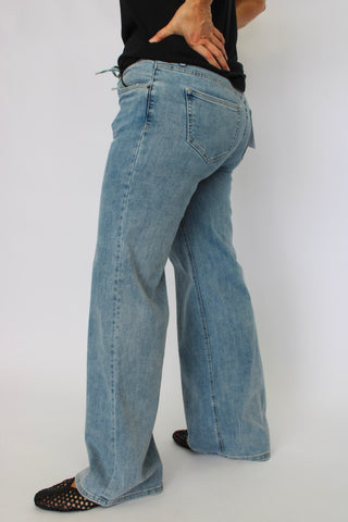 Mica HR Wide Leg Raw Edge Tie Waistband - Trudy's Trendy Boutique