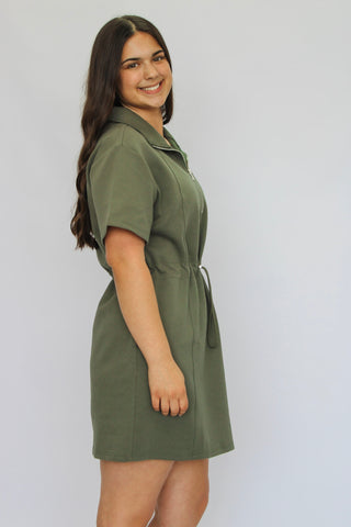 Jetsetter Scuba Drawstring Dress - Trudy's Trendy Boutique