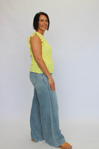 Cloud Nine Lace Trim Top - Trudy's Trendy Boutique