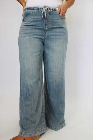 Judy Blue HW Palazzo Pant - Trudy's Trendy Boutique
