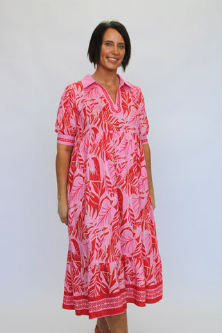 The Botanica Border Dress Reg/Curvy - Trudy's Trendy Boutique