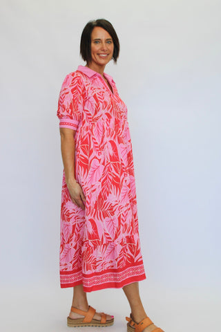 The Botanica Border Dress Reg/Curvy - Trudy's Trendy Boutique