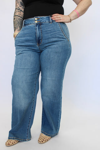 Judy Blue HW Column Trouser SHORT - Trudy's Trendy Boutique