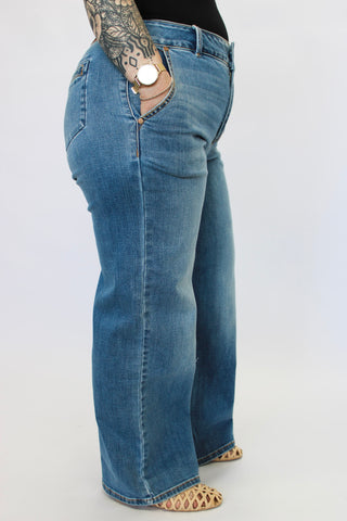 Judy Blue HW Column Trouser SHORT - Trudy's Trendy Boutique