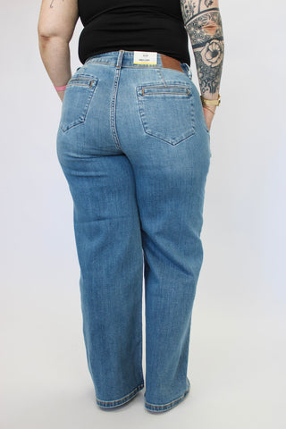Judy Blue HW Column Trouser SHORT - Trudy's Trendy Boutique