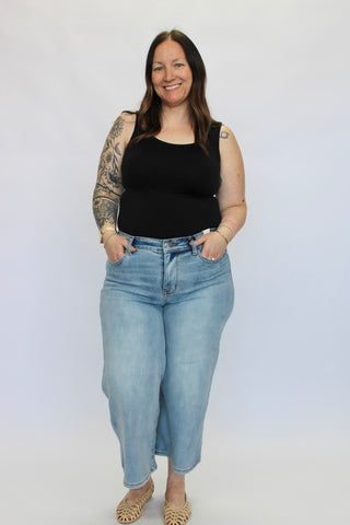 Judy Blue MR Wide Crop Jeans - Trudy's Trendy Boutique