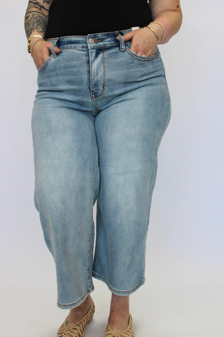 Judy Blue MR Wide Crop Jeans - Trudy's Trendy Boutique