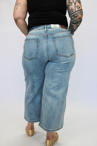 Judy Blue MR Wide Crop Jeans - Trudy's Trendy Boutique