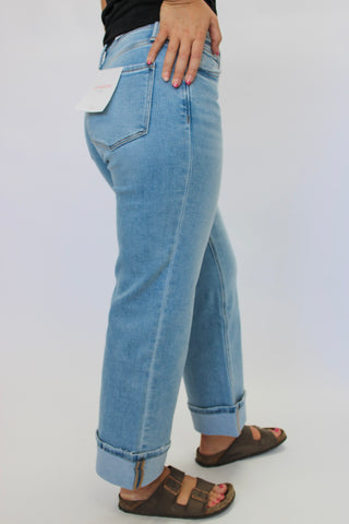 Vervet MidRise Cuffed Slim Wide Jeans Reg/Curvy - Trudy's Trendy Boutique